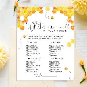 Papier Honey Bumble Bee What's In Your Purse Game