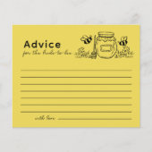 Papier Honey Jar & Bees Bridal Shower Advice Card (Devant)
