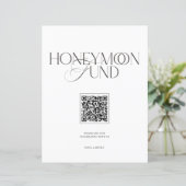 Papier Honeymoon Fund Elegant Black & White Wedding Sign (Debout devant)