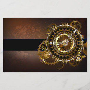 Papier Horloge Steampunk avec des engrenages anciens
