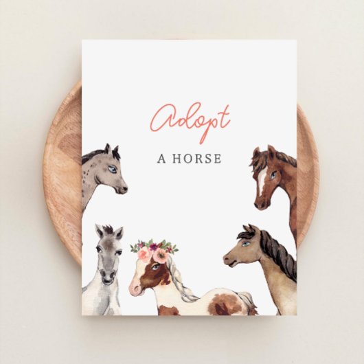 Papier Horse Adoption Station Sign 