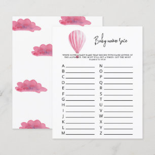Papier Hot air ballon - Baby name race jeu