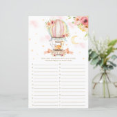 Papier Hot Air Balloon Animaux Baby ABC Baby shower Jeu (Debout devant)