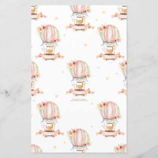 Papier Hot Air Balloon Animaux Baby shower Bingo Jeu (Dos)