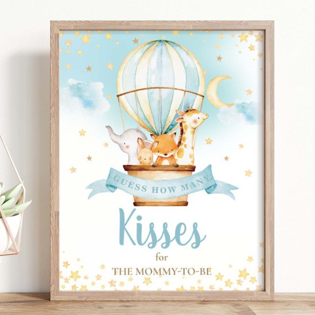 Papier Hot Air Balloon Animaux Devinez Combien De Baisers (Créateur téléchargé)