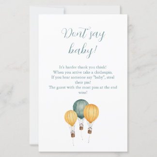 Papier Hot Air Balloon Baby Shower Game