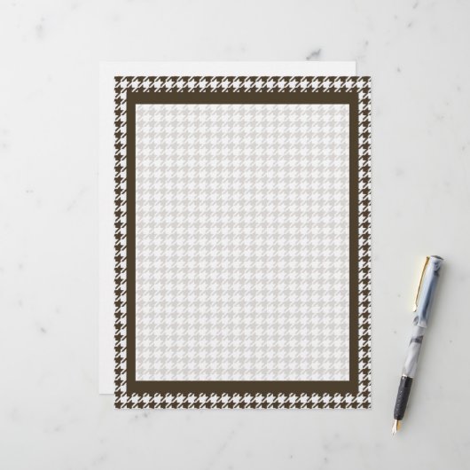 Papier Houndstooth de Brown Combination par Shirley Taylo (Devant/Arrière en situation)