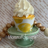 Papier Housse de cupcake LEMON, cupcakes à thème citron