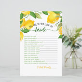 Papier How Well Do You Know the Bride - Citron (Debout devant)