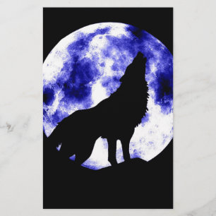 Papier Howling Wolf à Moon