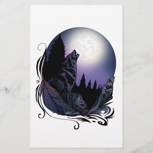 Papier Howling Wolf (Signature Design) (Devant)