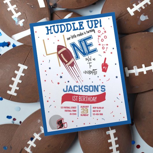 Papier Huddle Up Rookie Football Budget 1er anniversaire
