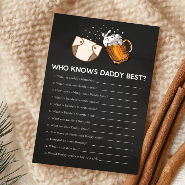 Papier Huggies and Chuggies Baby Shower Who Knows Game (Huggies and Chuggies Baby Shower Game)