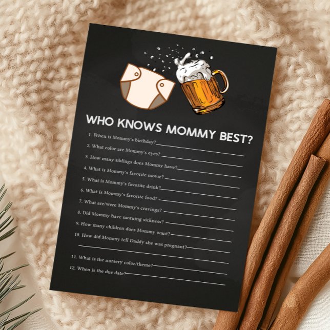 Papier Huggies and Chuggies Baby Shower Who Knows Game (Huggies and Chuggies Baby Shower Game)