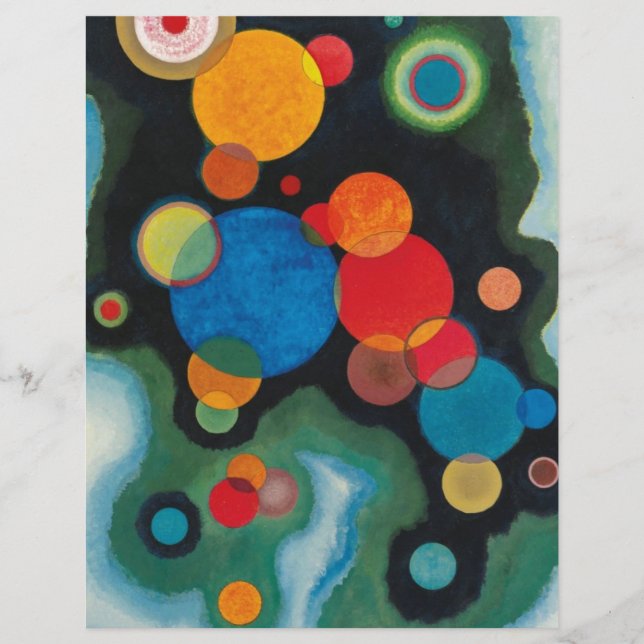 Papier Huile Abstraite de Kandinsky Deepened Impulse sur  (Devant)