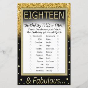 Papier Huit Anniversaire Ce ou Ce Jeu