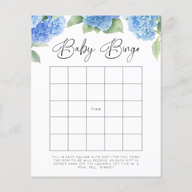 Papier Hydrangea Baby Baby shower Jeux (Devant)