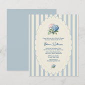 Papier Hydrangea Bleu Budget Fête de Mariage Rayure Côtiè (Devant / Derrière)