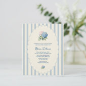 Papier Hydrangea Bleu Budget Fête de Mariage Rayure Côtiè (Debout devant)