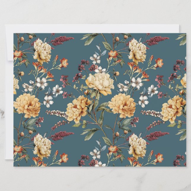 Papier Hydrangea lunatique botanique luxueuse (Devant)