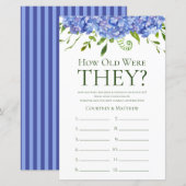 Papier Hydrangeas Bleus Quel âge avaient-ils ? Jeu de dou (Devant / Derrière)