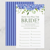 Papier Hydrangeas Bleus Quel âge avait-elle ? Jeu de douc (Devant / Derrière)