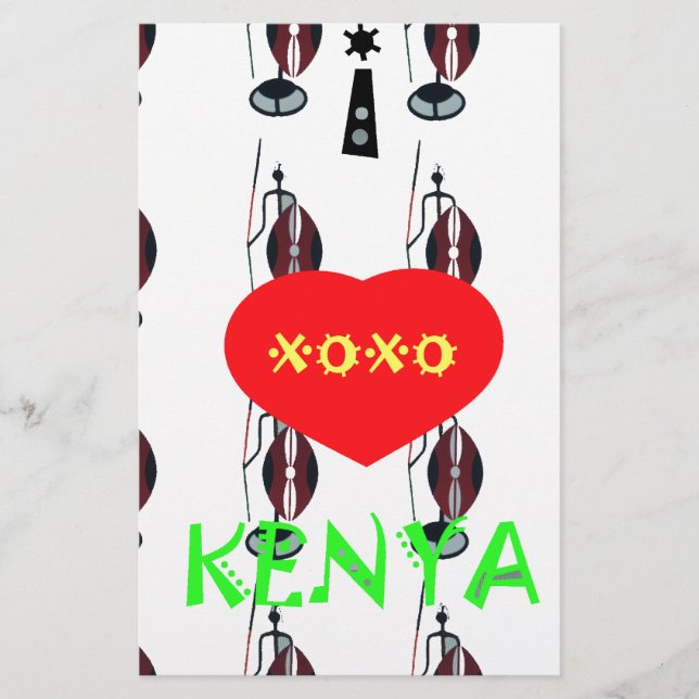 Papier I Love Kenya XOXO (Devant)