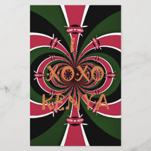 Papier I Love Kenya XOXO National Flag Colors