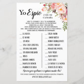 Papier I Spy mariage réception jeu anglais espagnol (Dos)