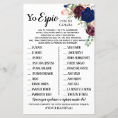 Papier I Spy mariage réception jeu anglais espagnol (Dos)