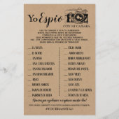 Papier I Spy mariage réception jeu anglais espagnol jeu (Dos)
