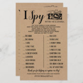 Papier I Spy mariage réception jeu anglais espagnol jeu (Devant / Derrière)