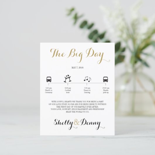 Papier Icon Wedding Itinerary (Debout devant)