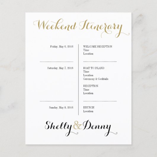 Papier Icon Wedding Itinerary (Dos)