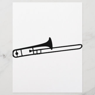 Papier icône d'instrument trombone noir