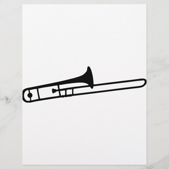 Papier icône d'instrument trombone noir (Devant)