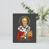 Papier icône orthodoxe serbe de lettre de saint Nicolas  (Debout devant)