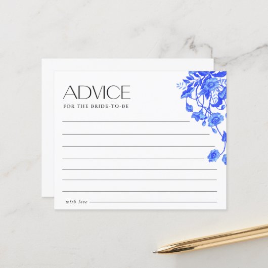 Papier Idées de nuit de date de douche de mariée florale (Devant/Arrière en situation)