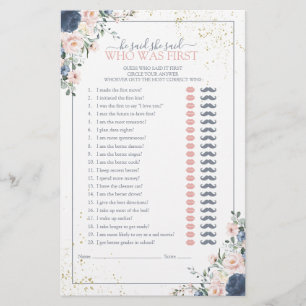 Papier Il A Dit Qu'Elle A Dit Blue Blush Fête des mariées