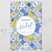 Papier Il A Dit Qu'Elle A Dit Blue Tiles Fête des mariées (Dos)