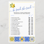 Papier Il A Dit Qu'Elle A Dit Blue Tiles Fête des mariées (Devant)