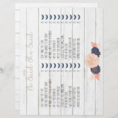 Papier Il A Dit Qu'Elle A Dit Blush Navy Fête des mariées (Devant / Derrière)