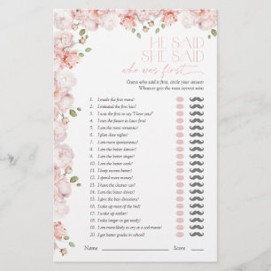 Papier Il A Dit Qu'Elle A Dit Blush Pink Fête des mariées