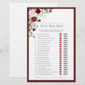 Papier Il A Dit Qu'Elle A Dit Burgundy Fête des mariées G (Devant / Derrière)