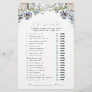 Papier Il A Dit Qu'Elle A Dit Dusty Blue Floral Douche Je