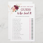 Papier Il A Dit Qu'Elle A Dit Dusty Rose Bourgogne Fête d (Devant / Derrière)