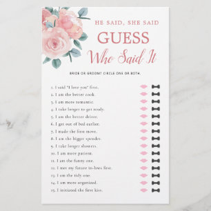 Papier Il A Dit Qu'Elle A Dit Dusty Rose Fête des mariées