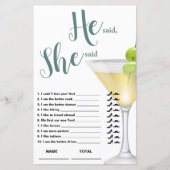 Papier Il a dit qu'elle a dit Élégant jeu nuptial (Devant)