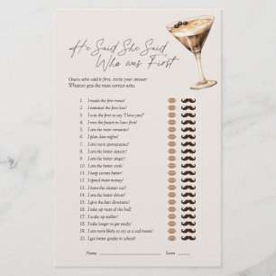 Papier Il A Dit Qu'Elle A Dit Espresso Martini Jeu De Mar