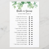 Papier Il A Dit Qu'Elle A Dit Eucalyptus Fête des mariées (Devant)